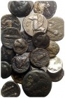 Lot of 23 Greek AR and Æ coins, including Macedon and Central Greece. Lot sold as is, no return