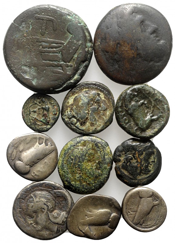 Lot of 11 Greek (Magna Graecia) and Roman Republican AR and Æ coins, to be catal...