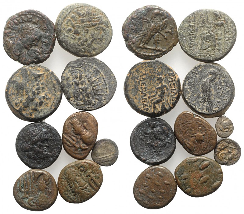 Lot of 10 Greek and Roman Provincial AR and Æ coins, including Seleukid Empire a...