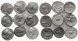 Lot of 10 Roman Republican AR Denarii, to be catalog. Lot sold as is, no return