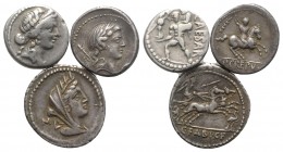 Lot of 3 Roman Republican AR Denarii, to be catalog. Lot sold as is, no return