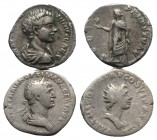 Lot of 2 Roman Imperial AR Denarii, including Trajan and Caracalla Caesar. Lot sold as is, no return