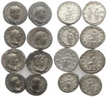 Lot of 8 Roman Imperial AR Denarii and Antoninianii, including Gordian III, Maximinus I, Trajan Decius and Otacilia Severa. Lot sold as is, no return
