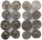 Lot of 8 Roman Imperial Antoninianii, including Gallienus (6) and Salonina (2). Lot sold as is, no return