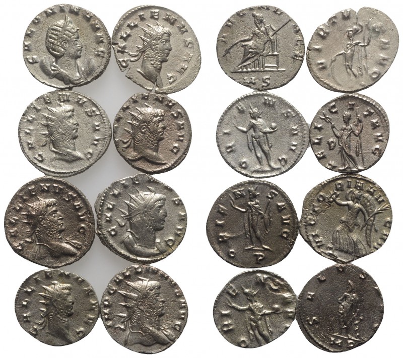 Lot of 8 Roman Imperial Antoninianii, including Gallienus (7) and Salonina (1). ...