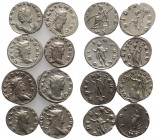 Lot of 8 Roman Imperial Antoninianii, including Gallienus (7) and Salonina (1). Lot sold as is, no return