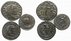 Lot of 5 Roman Imperial Æ Folles, including Maximinus II, Licinius I and Crispus. Lot sold as is, no return