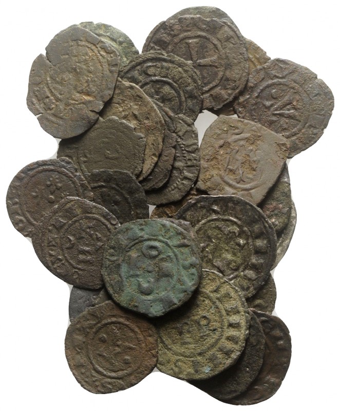 South Italy and Sicily, lot of 30 Medieval BI and Æ coins, to be catalog. Lot so...