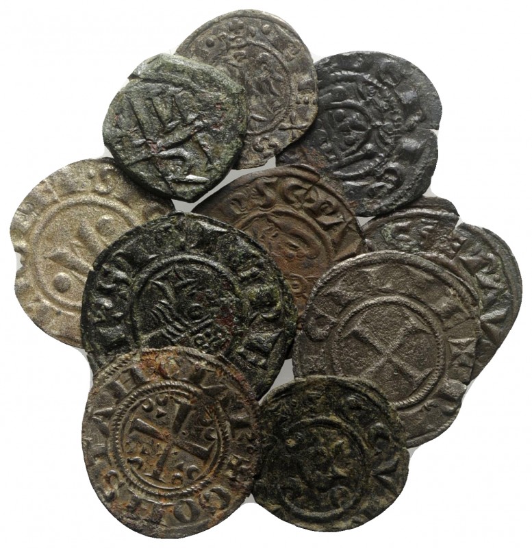 South Italy and Sicily, lot of 10 Medieval BI and Æ coins, to be catalog. Lot so...