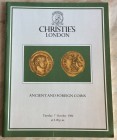 Christie's London. Ancient and Foreign Coins. 7 October 1986. Brossura ed., pp. 45, lotti 317, tavv. 13 in b/n e a colori. Buono stato.