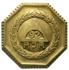 Orden und Ehrenzeichen, Deutschland, Deutsche Länder, bis 1918
Abzeichen des Reserve-Infanterie-Regiments 92 (RJR). Messing, achteckig, 29 mm. Das Re...