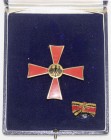 Orden und Ehrenzeichen, Deutschland, BRD, seit 1948
Bundesverdienstkreuz I. Klasse für Herren im Etui mit Knopfloch-Miniatur. 
vorzüglich