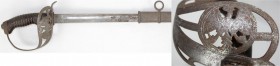Militaria, Blankwaffen, Deutschland
Preussischer Kavallerie Korbsäbel, Modell 1889 mit Charnier (Hohenzollernadler). Länge 98 cm. Mit Eisenscheide in...