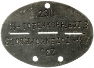 Militaria, Sonstige militär. Gegenstände
Drittes Reich: Erkennungsmarke SS-Totenkopf-Regiment 3, Nr. 230. 
sehr schön