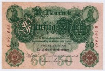 Banknoten, Die deutschen Banknoten ab 1871 nach Rosenberg, Deutsches Reich, 1871-1945
50 Mark 10.03.1906. Kn. 6-stellig, Serie B. 
II-III