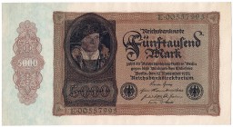 Banknoten, Die deutschen Banknoten ab 1871 nach Rosenberg, Deutsches Reich, 1871-1945
5000 Mark 19.11.1922. Serie E. 
I-