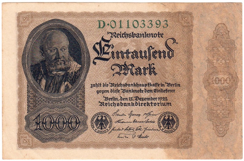 Banknoten, Die deutschen Banknoten ab 1871 nach Rosenberg, Deutsches Reich, 1871...