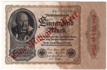 Banknoten, Die deutschen Banknoten ab 1871 nach Rosenberg, Deutsches Reich, 1871-1945
1 Mrd. Mark 15.12.1922. Ohne Bogen Wz. Überdruck nur auf der Vs...