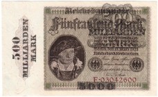 Banknoten, Die deutschen Banknoten ab 1871 nach Rosenberg, Deutsches Reich, 1871-1945
500 Mrd. Mark Überdruck auf dem nicht ausgegebenen 5000-Mark-Sc...