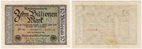 Banknoten, Die deutschen Banknoten ab 1871 nach Rosenberg, Deutsches Reich, 1871-1945
10 Bio. Mark 1.11.1923. WZ Hakensterne, FZ: NF. 
II, selten