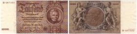 Banknoten, Die deutschen Banknoten ab 1871 nach Rosenberg, Deutsches Reich, 1871-1945
1000 Reichsmark 22.2.1936. Serie E/B (nicht im Rosenberg), mit ...
