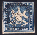 Briefmarken, Deutschland, Altdeutschland, Württemberg
18 Kreuzer Freimarke 1859, sauber gestempeltes Prachtstück, schwarzer Dreikreisstempel "STUTTGA...