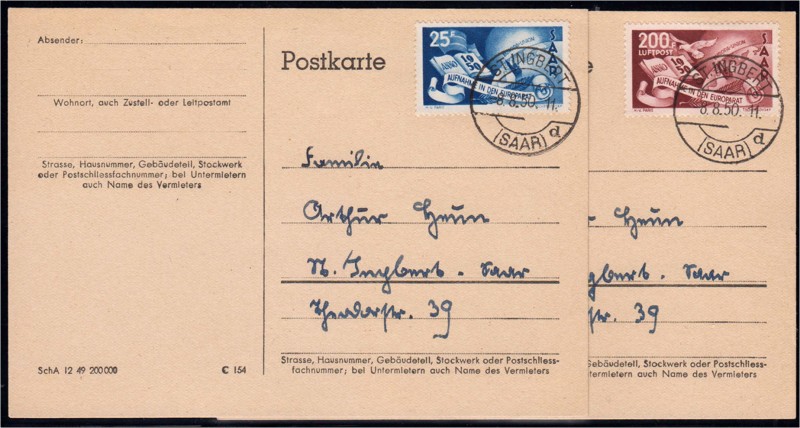 Briefmarken, Deutschland, Saarland
Europarat 1950, jeder Wert sauber gestempelt...