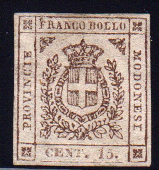 Briefmarken, Ausland, Italien
1859, 15 CENT. MODENA, vollrandiges feines Stück ...