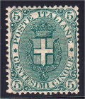 Briefmarken, Ausland, Italien
5 Cent Freimarke 1891, neue Wappenzeichnung, ungebrauchtes Prachtstück, Fotoattest BOTTACCHI 04/2014. Michel 500,-Euro....