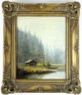 Varia, Bilder, Ölbilder und Gemälde
Gemälde "Hütte am See", signiert Fisching. Öl auf Leinwand, im Stuckrahmen (etwas beschädigt). 35 X 41 cm.