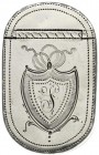 Varia, Silber, Großbritannien
Patch-Box (Damen-Döschen für schwarze Seide zum Schminken), Birmingham 1794 des Herstellers Samuel Pemberton. 41 X 25 X...