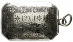 Varia, Silber, Großbritannien
Vinaigrette (Damen-Duftdöschen), Birmingham 1811 des Herstellers Matthew Linwood. Innenvergoldung. Gravur "F.L." 36 X 2...