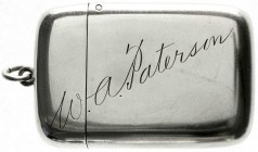 Varia, Silber, Großbritannien
Vesta Case (Streichholztresor), Birmingham 1888 des Herstellers Walter & George Myers. Gravur "W. A. Paterson". 53 X 36...