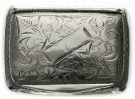Varia, Silber, Großbritannien
Schnupftabakdose, Birmingham 1900 des Herstellers John Rose. 50 X 38 X 13 mm; 32,93 g.