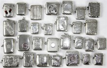 Varia, Silber, Großbritannien
Sammlung von 29 nur edwardischen Vesta-Cases (Streichholztresoren) ab 1902 bis 1910. Sterlingsilber. Herstellungsorte B...