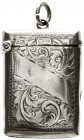 Varia, Silber, Großbritannien
Vesta Case (Streichholztresor), Chester 1905 des Herstellers Barker Brothers. 38 X 27 X 7 mm; 14,99 g. 
einige Dellen