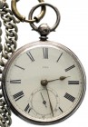 Varia, Uhren, Taschenuhren
Englische Spindeltaschenuhr, London 1865, Hersteller John Harris oder John Hammon. Sterlingsilber. Schlüssel fehlt, daher ...