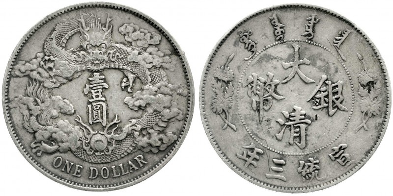 CHINA und Südostasien, China, Qing-Dynastie. Pu Yi (Xuan Tong), 1908-1911
Dolla...