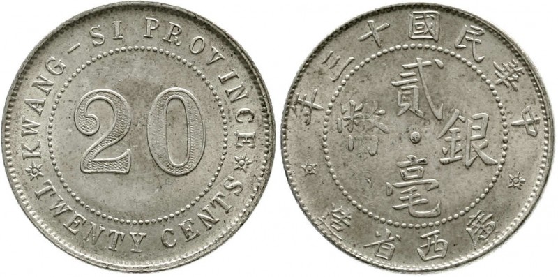 CHINA und Südostasien, China, Republik, 1912-1949
20 Cents Jahr 13 = 1924 Provi...