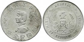 CHINA und Südostasien, China, Republik, 1912-1949
Dollar (Yuan) o.J., geprägt 1928. Birth of Republic. Präsident Sun Yat-Sen. 
vorzüglich, etwas fle...