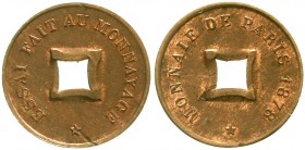 CHINA und Südostasien, Französisch Cochinchina
PROBE zum Sapeque 1878 der Pariser Münze. 20 mm; 2,23 g. 
vorzüglich, kl. Kratzer und Randfehler, sel...