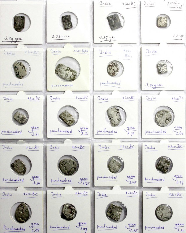 CHINA und Südostasien, Indien, Lots
20 Gegenstempel-Silbermünzen des Maurya-Rei...