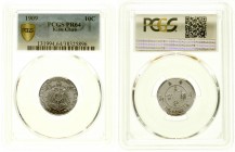 CHINA und Südostasien, Kiautschou
10 Cent 1909. Im PCGS-Blister mit Grading PR64 
Polierte Platte, sehr selten