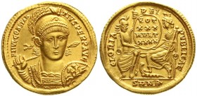 Römische Goldmünzen, Kaiserzeit, Constantius II., 337-361
Solidus 337/361 Nicomedia, 2. Offizin. 4,60 g. 
vorzüglich/Stempelglanz, Prachtexemplar 
...