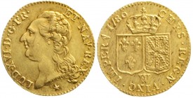 Ausländische Goldmünzen und -medaillen, Frankreich, Ludwig XVI., 1774-1793
Louis d or 1786 W, Lille. W im Stempel doppelt geschnitten. 7,63 g. 
gute...