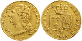 Ausländische Goldmünzen und -medaillen, Frankreich, Ludwig XVI., 1774-1793
Louis d or 1786 W, Lille. 7,61 g. 
sehr schön/vorzüglich