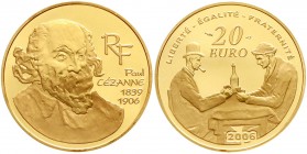 Ausländische Goldmünzen und -medaillen, Frankreich, Fünfte Republik, seit 1958
20 Euro 2006. 100. Todestag von Paul Cezanne. 17 g. 920/1000. In Origi...
