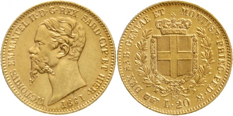 Ausländische Goldmünzen und -medaillen, Italien-Sardinien, Victor Emanuel II., 1...