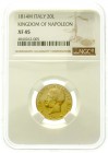 Ausländische Goldmünzen und -medaillen, Italien-unter Napoleon, Napoleon I., 1804-1814
20 Lire 1814 M. 6,45 g. 900/1000. Im NGC-Blister mit Grading X...