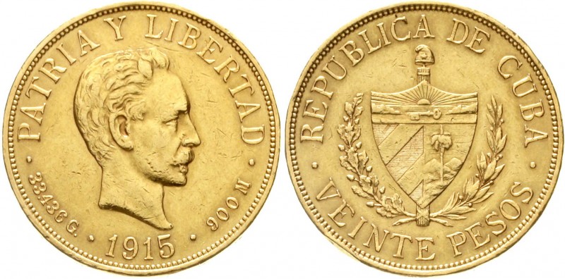 Ausländische Goldmünzen und -medaillen, Kuba, 1. Republik, 1898-1962
20 Pesos 1...